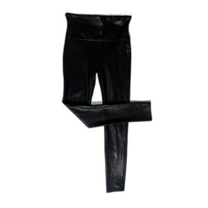 SPANX Pull On Black Glossy Shimmer Legging Size Medium Flattering MOD Sexy